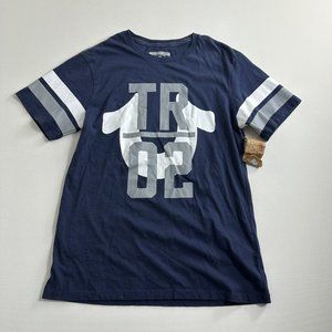 True Religion Mens Banner Horseshoe Tee Graphic T-Shirt $59 Blue Mens Size Small